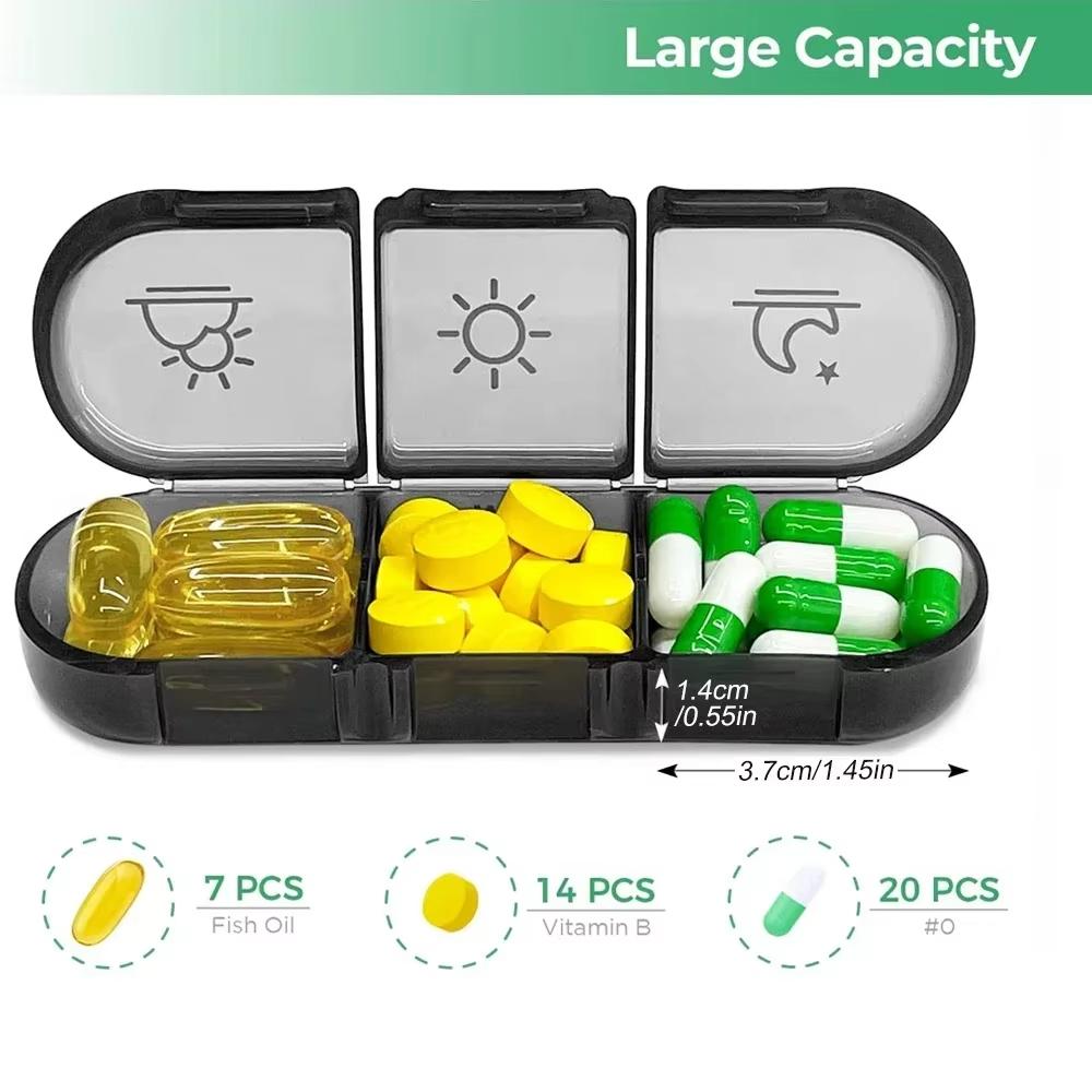 Weekly Pill Organizer Case Portable Travel Pill Box 7 Days Large Compartments for Vitamins Medicine Eating At Time First Aid Kit