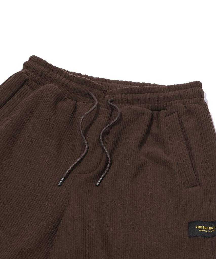 BEENTRILL Corduroy Fleece Sweatpants (Chocolate)