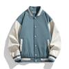 Spring and Autumn New Men's Korean Style Thin Baseball Collar Contrast Color Glossy Jacket Trendy Couple Versatile Jacket