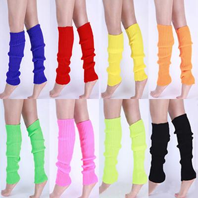 1Pair Women Winter Warm Vertical Stripes Solid Candy Colors Leg Warmers Knitting Socks for Home