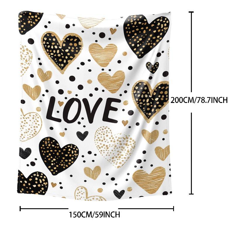 

[Soft Warm Love-Themed Throw Blanket] Cozy Love-Themed Flannel Throw Blanket - Soft Lightweight & Warm for All Seasons 30x40in