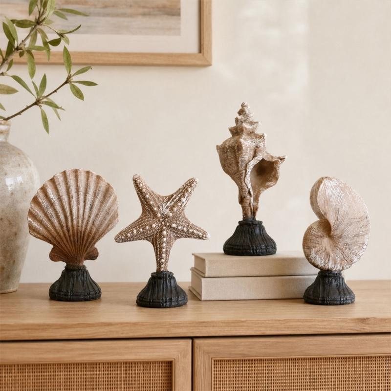 Coastal Decorative Figure with Textured Finish and Fixed Base for Bedroom Shelf and Study Display Indoors Daily Use