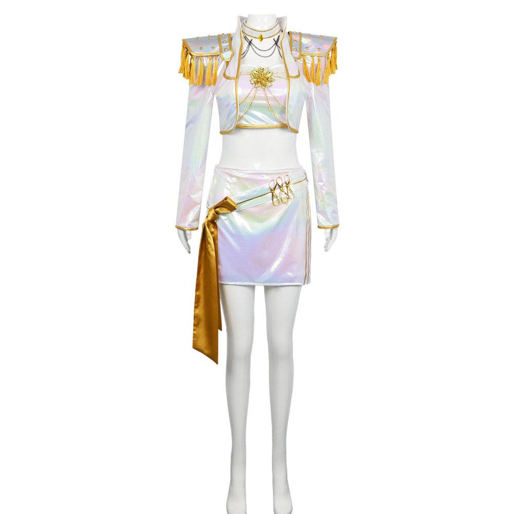 

Новый фильм K-Pop Охотники на демонов Косплей Костюм Руми Зои Мира Белый комплект Взрослые Дети Реквизит для Хэллоуин-вечеринки Аксессуары для сценического шоу 150