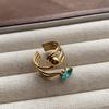Gem series ring retro European and American light luxury gemstone niche design open oval personalized ring finger ring