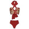 European-American Halter Tie Bikini with Cutout Design - Women’s Two-Piece Swimwear