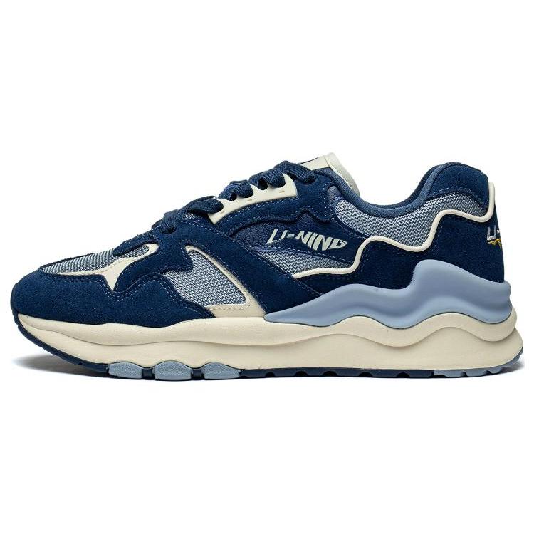 New LiNing 001 Mountain Sea Anti Slip Wear Resistant Low Top Casual Shoes Men's Blue Gray AZGT007-3