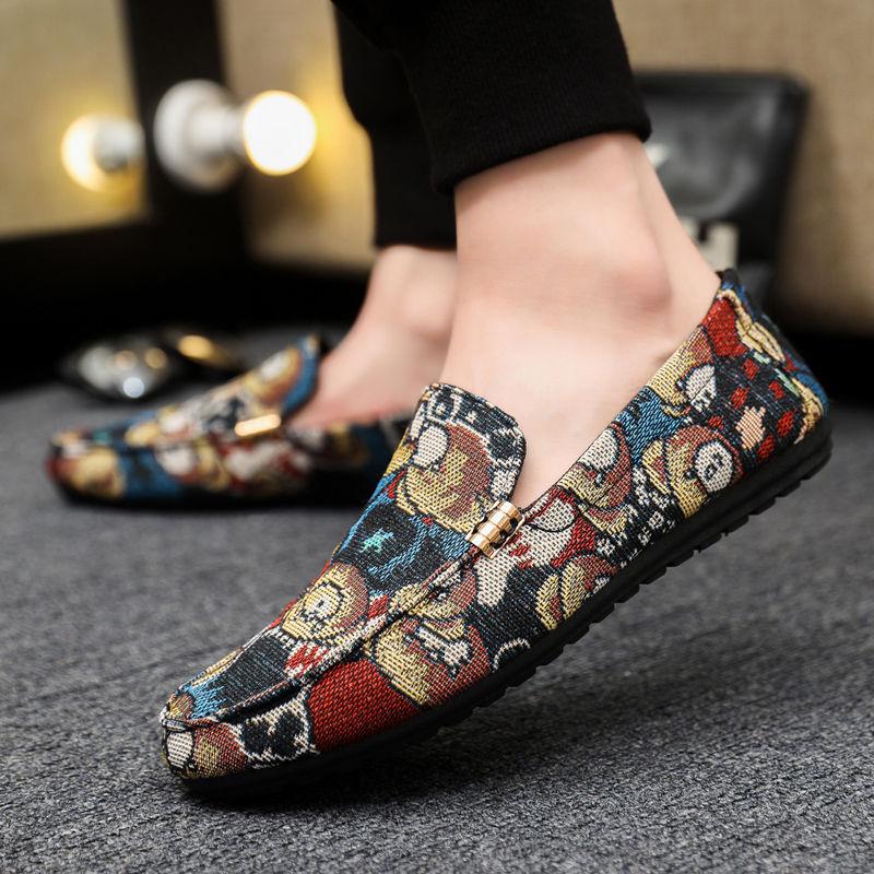Fashion Male Shoe Canvas Office Breathable Round Toe Sneakers Walking Non-leather Adults High Quality Fashion Elegant Men's Casual Shoes