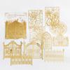 10Sheet Gold-Foil Lace Hollow-Out Material Paper, Exquisite Lace Patterns with Gold Foil for Hand Account, Scrapbook DIY Crafts