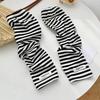 Striped Arm Sleeve for Men Women UV Protection Long Fingerless Gloves