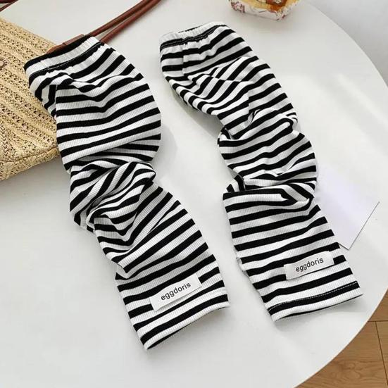 Stripete armermer for menn kvinner UV-beskyttelse lange fingerløse hansker