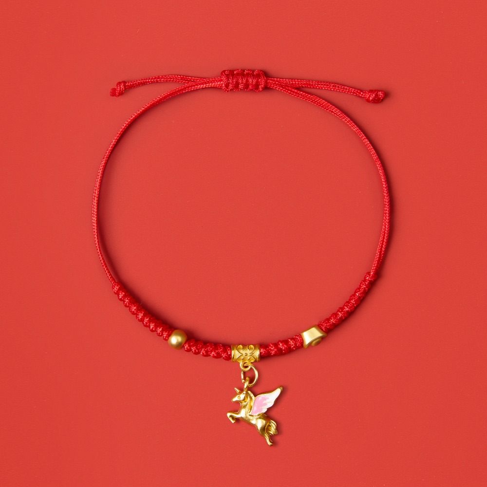 2026 Horse Year Lucky Pony Red Rope Chinese Style Fortune Bracelet Horse Year Bracelet  Girls