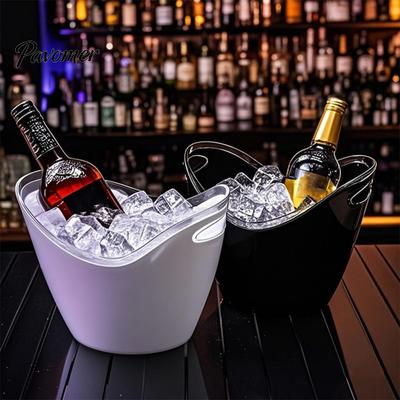 Party Ice Bucket Double Layer Bucket, Long-Lasting Cold Preservation, with Black Handles Drink for Beverage Cocktail Bar Parties Handle