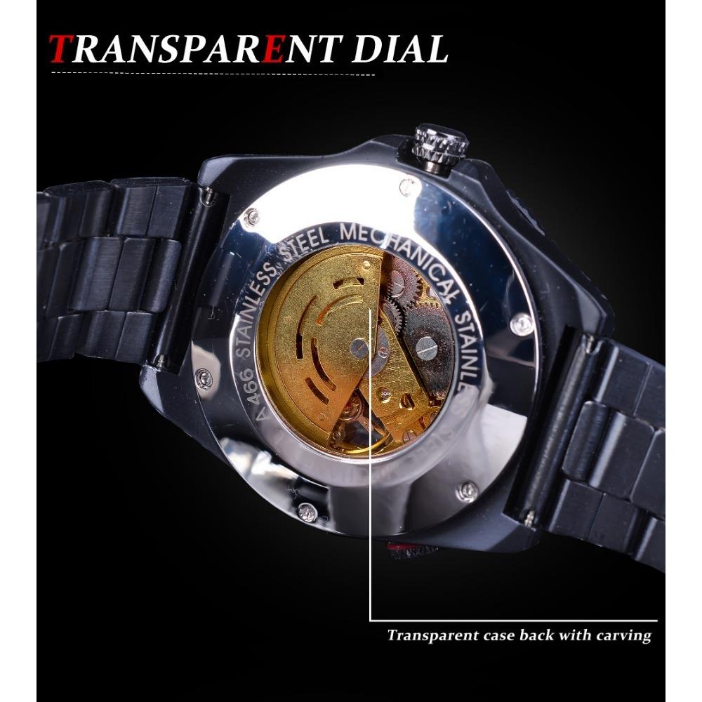 Forsining Men's Fashion Hollow Out Glow-in-the-dark Waterproof Skull Automatic Mechanical Watch