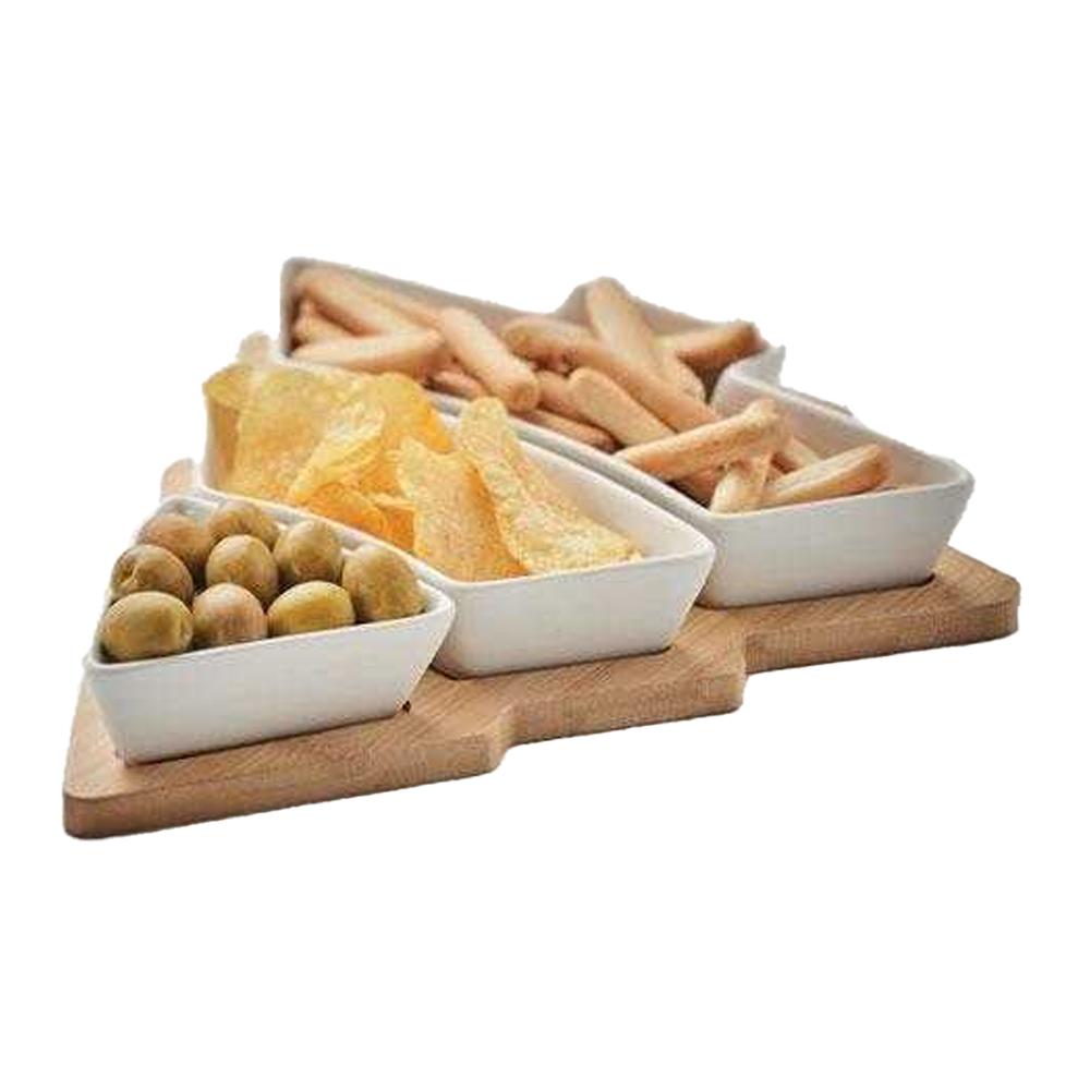 MidOcean Viram Bamboo Christmas Tree Serving Tray