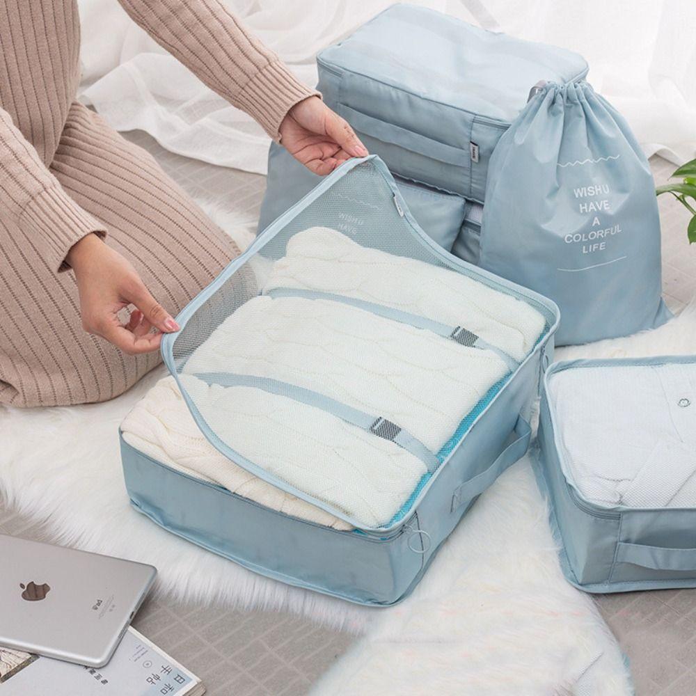 7pcs Large Capacity Clothes Sorting Bag Foldable Packing Cubes Travel Storage Bag  Packing Organizer