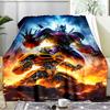 Car robots Battle Blanket Flannel Throw for Sofa, Indoor, Camping, Living Room, Office, Chair, And Bed Soft Birthday Gift