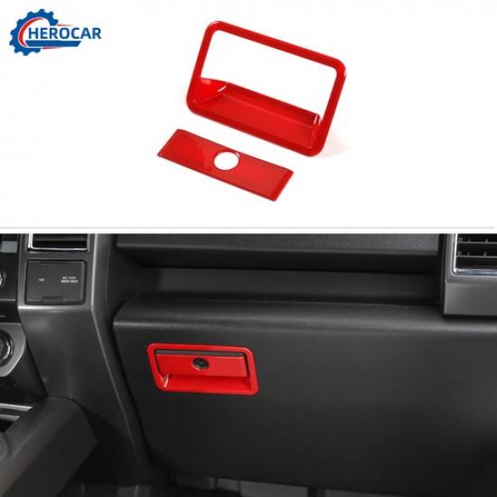 

Red Co-Pilot Passenger Dash Storage Box Handles Trim Cover for Ford F150 15-