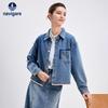 Women's Loose-Fit Denim Long-Sleeve Shirt Jacket