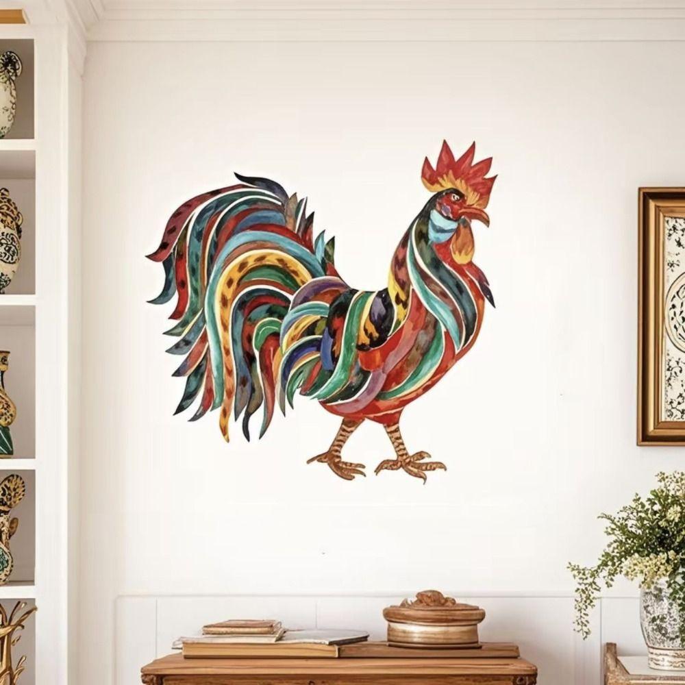 Art Rooster Wall Hanging Decoration Metal Background Pendant  Interior and Exterior