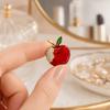 Brooch Pin for Women, Fruit Shape Lapel Pin with Rhinestones Bright Red Glaze And Emerald Leaves, Multi-Purpose Pin for Christmas Gifts Daily Wear