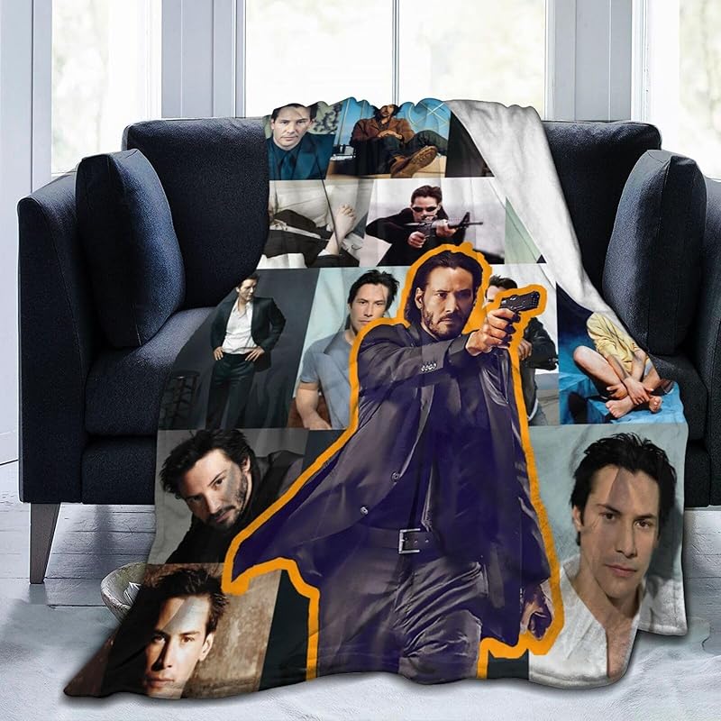 Super Soft Flannel Keanu Reeves Blanket Throw Camping Cold Cinema Or Travel,Gift for Your Family and Friend for Bed Sofa 50 X40 50 x40