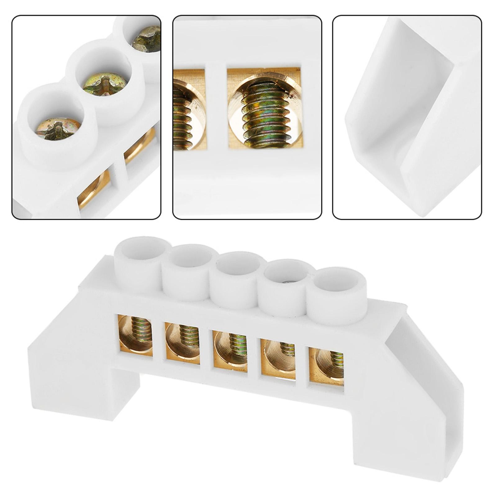 

10pcs 5 Hole Bridge Design Electrical Distribution Wire Screw Brass Terminal Block Connectors