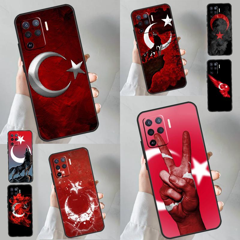 Turkey Turkish Flag For OPPO A79 A58 A78 A98 A15 A16 A76 A96 A17 A77 A52 A72 A5 A9 A94 A74 A57S A53S A54S Case