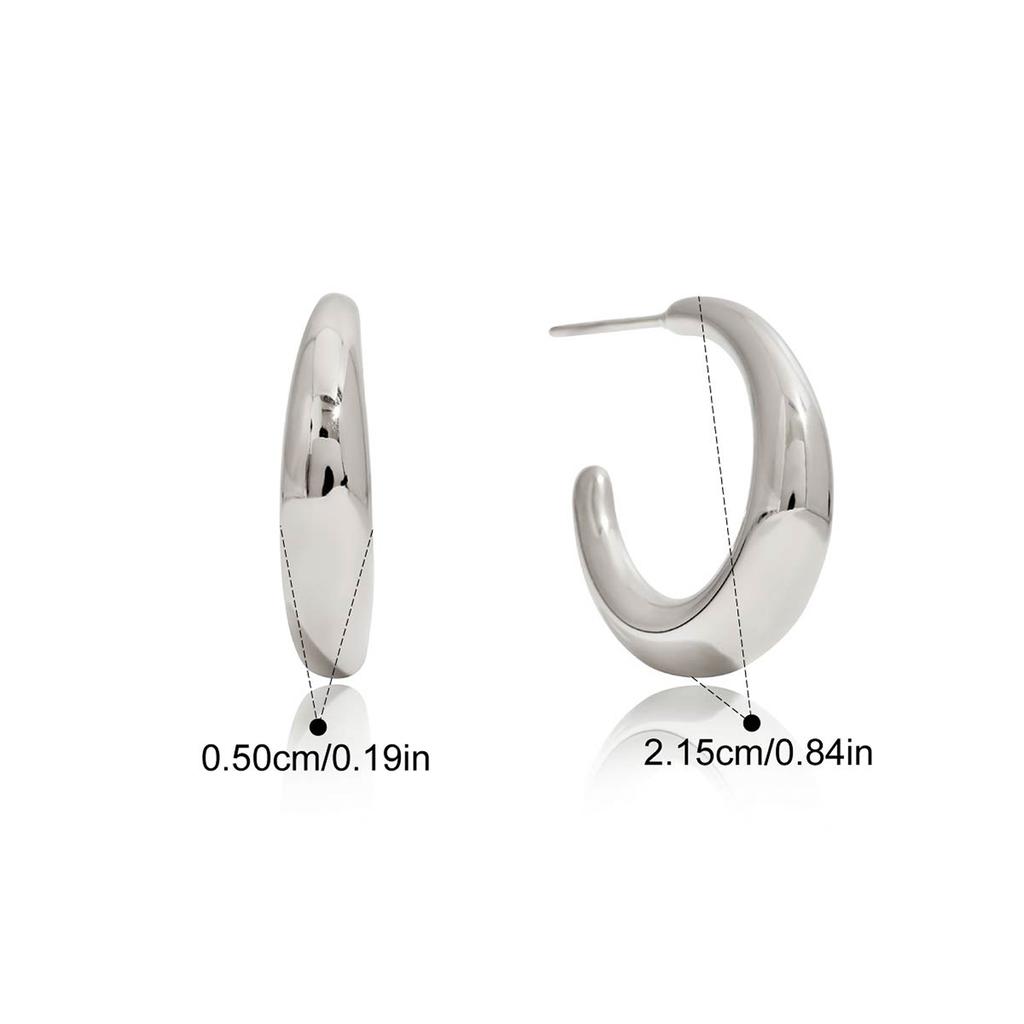 Three Layer Hollow C-shaped Stud Earrings Tarnish Resistant Metal Ladies Daily Wear Fashion Jewelry Wholesale