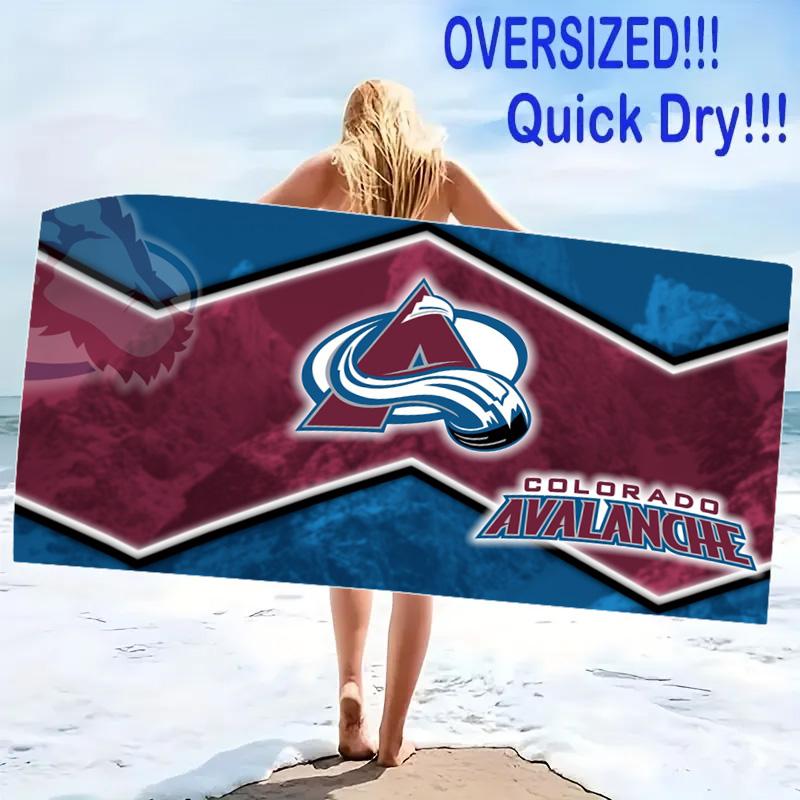 Colorado Avalanche Logo Print Beach Towel, Large Soft Quick Dry Towel for Beach Camping Swimming