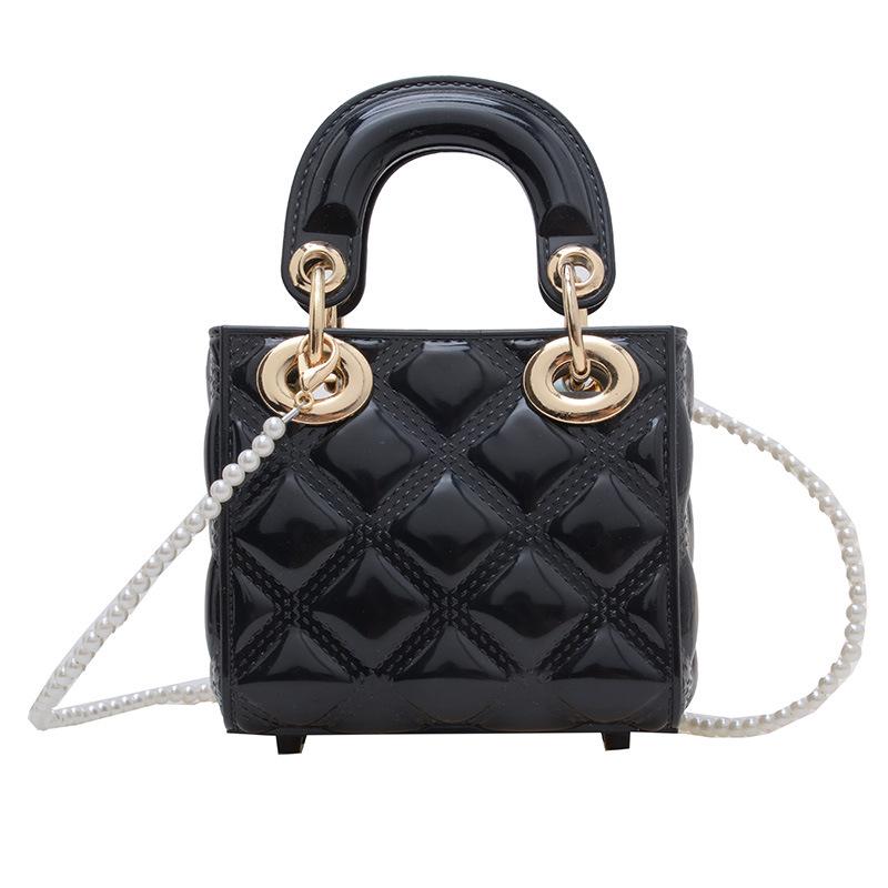 2025 Sommer Mini Diamantmønster Jelly Bag - PVC Perle Crossbody for Barn & Kvinner