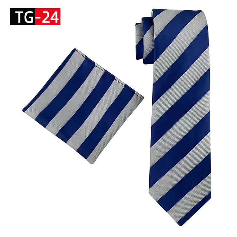 2025 New Elegant British Plaid Men's Tie and Pocket Square Set