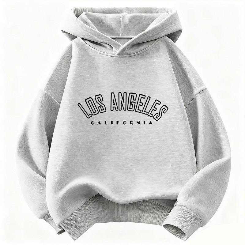 Los Angeles Briefdruck Kinder Kapuzenpullover Hip Hop Lässiges Sweatshirt Jungen Mädchen Frühling Herbst Lockere Oberteile