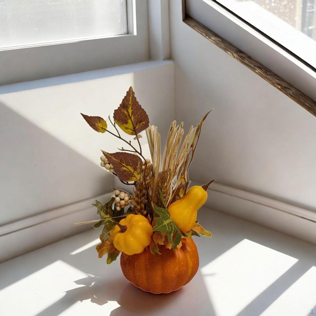 Kunstig Halloween Gresskar Dekor Blomst Høst Høst Blomster