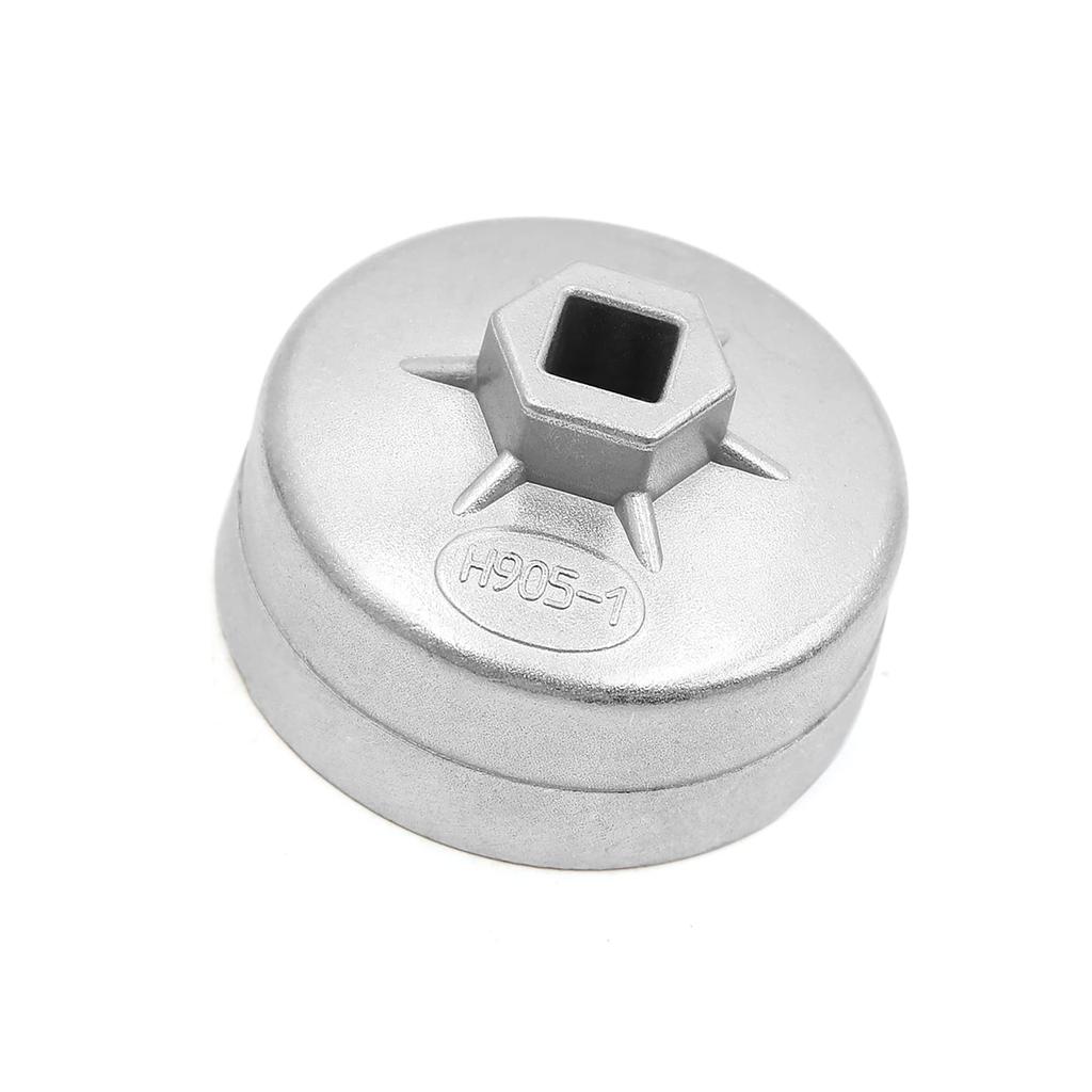 ACROPIX Car Filter Wrench Cap Tool Remover 14 Flutes 74mm Silver Tone 1pc