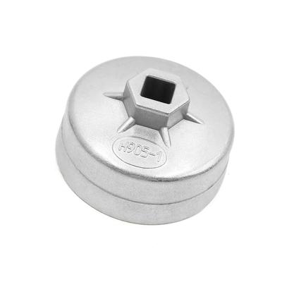 ACROPIX Car Filter Wrench Cap Tool Remover 14 Flutes 74mm Silver Tone 1pc