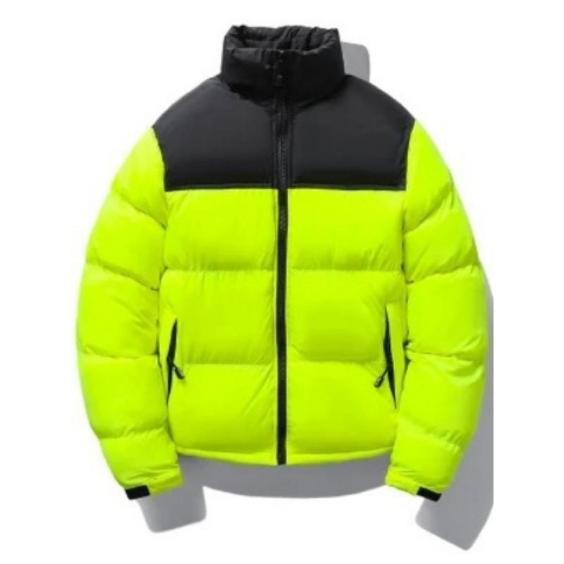 Chaqueta de Invierno Gruesa con Cuello Alto para Hombre, Acolchada de Algodón, Versión Coreana, Moda Combinación de Colores, Chaqueta Acolchada de Algodón, Tendencia, Cálida