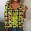Women's Cute Sweatshirt Knitted Fashion Casual V-neck Long-sleeved  Cozy Print Top