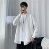 Men Korean Fashion White Long Sleeve Shirts Mens Harajuku Black Oversized Shirt Male Button Up Shirts Blouses 3XL