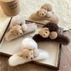 4Pcs Adorable Bear Themed Plush Hairclip for Women Large Hairpin Comfortable Secure Barrettes for Everyday Styling