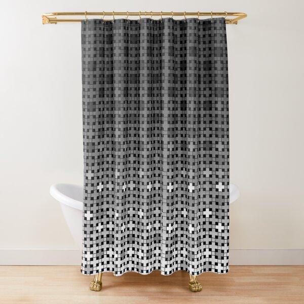 Gradient White And Black Minimal Shower Curtain Polyester Waterproof Modern Bathroom Curtains Machine Wash Bath Hooks