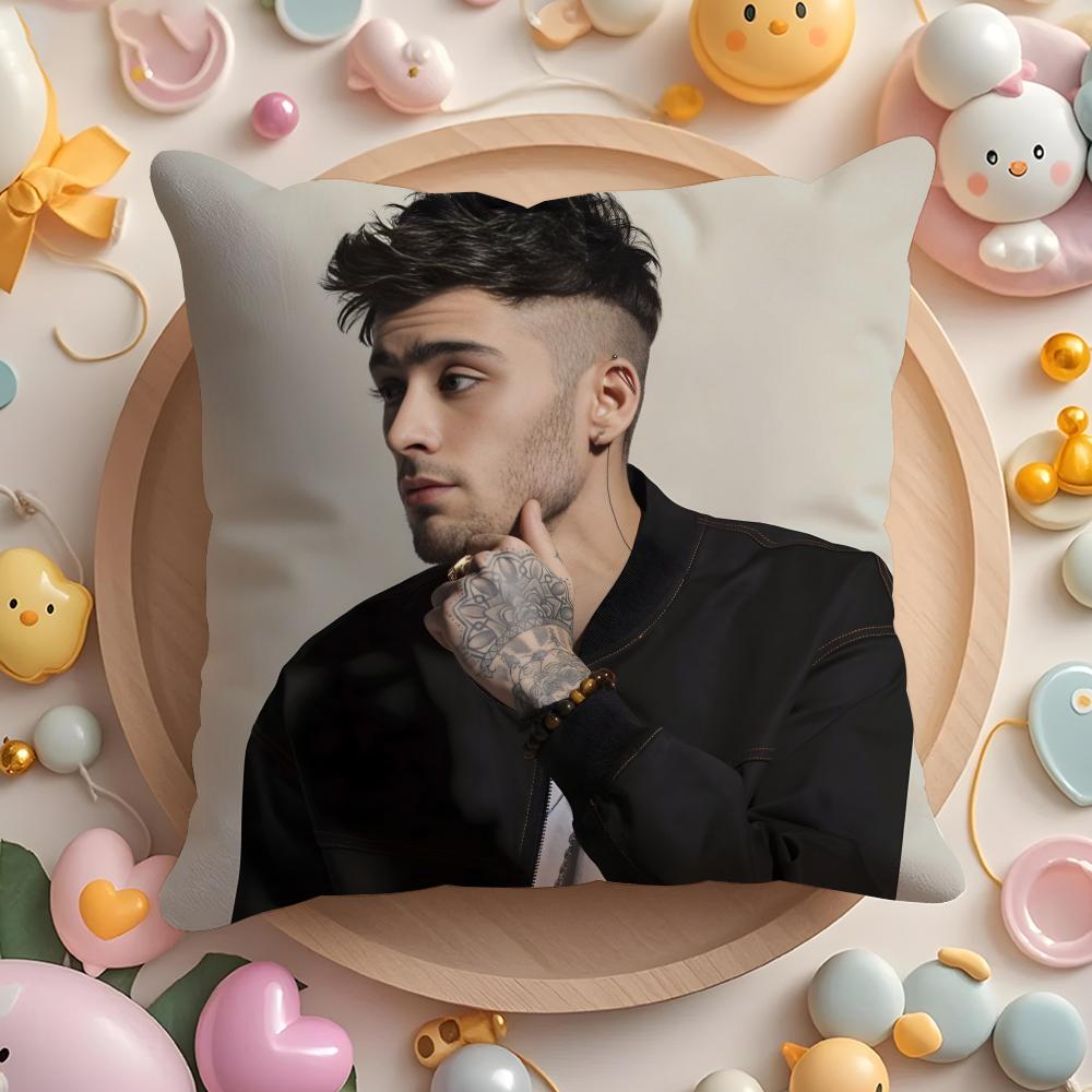 Z-Zayn M-Malik Singer Cushion Cover Plush Fabric Soft Double-Sided Printed Sofa Warm Winter Home Gift Pillow Cover