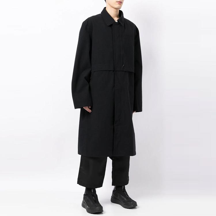 Y-3 FW21 Logo Solid Color Polo Neck Long Sleeve Coat Men Coats Black HB3378