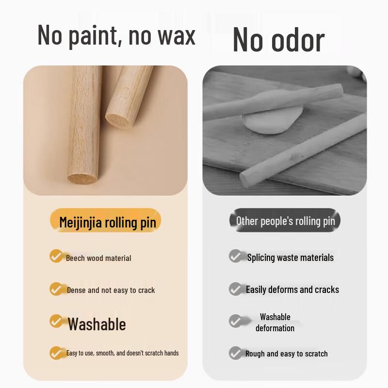 MEIJINJIA Beech Wood Rolling Pin