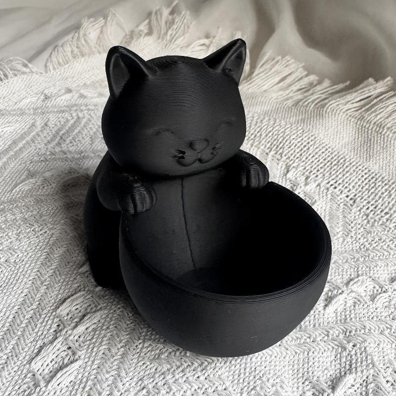 Black White Cat-Shaped Pot Cute Animal Desktop Succulents Ornament Plant Pots Flowerpot Potting Home Garden Offices Accessories