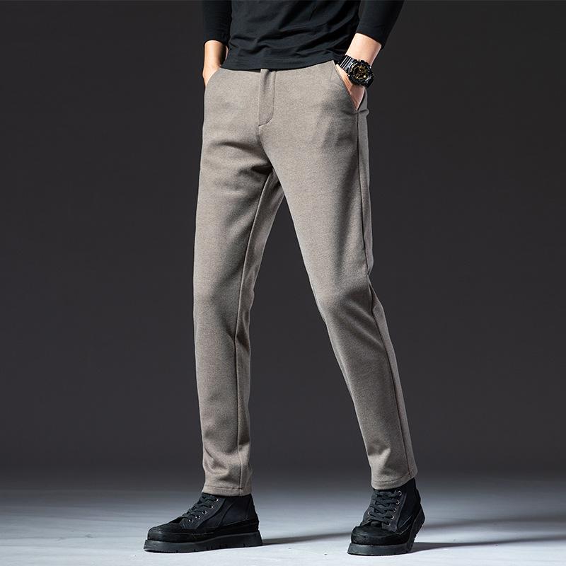 

2024 Осень/Зима Толстые/Обычные Шерстяные Брюки Мужские Прямые Брюки-трубы Повседневные Брюки Легкие Деловые Эластичные Антипригарные Серые Брюки 38 хаки