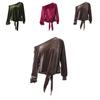 Stylish Loose Off-shoulder Bow-tie Sweatshirt For Women In Solid Colors