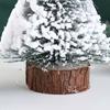 Handmade Flocked Cedar Tree Tower Shaped Mini Christmas Tree Elegant Mini Snow Pine Tree  New Year