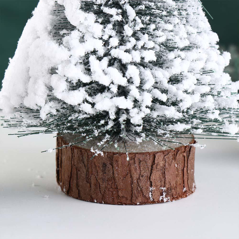 Handmade Flocked Cedar Tree Tower Shaped Mini Christmas Tree Elegant Mini Snow Pine Tree New Year