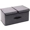 Foldable Cotton Linen Storage Box Convenient Double Lid Underwear Organizer Clothing Container for Home Organization