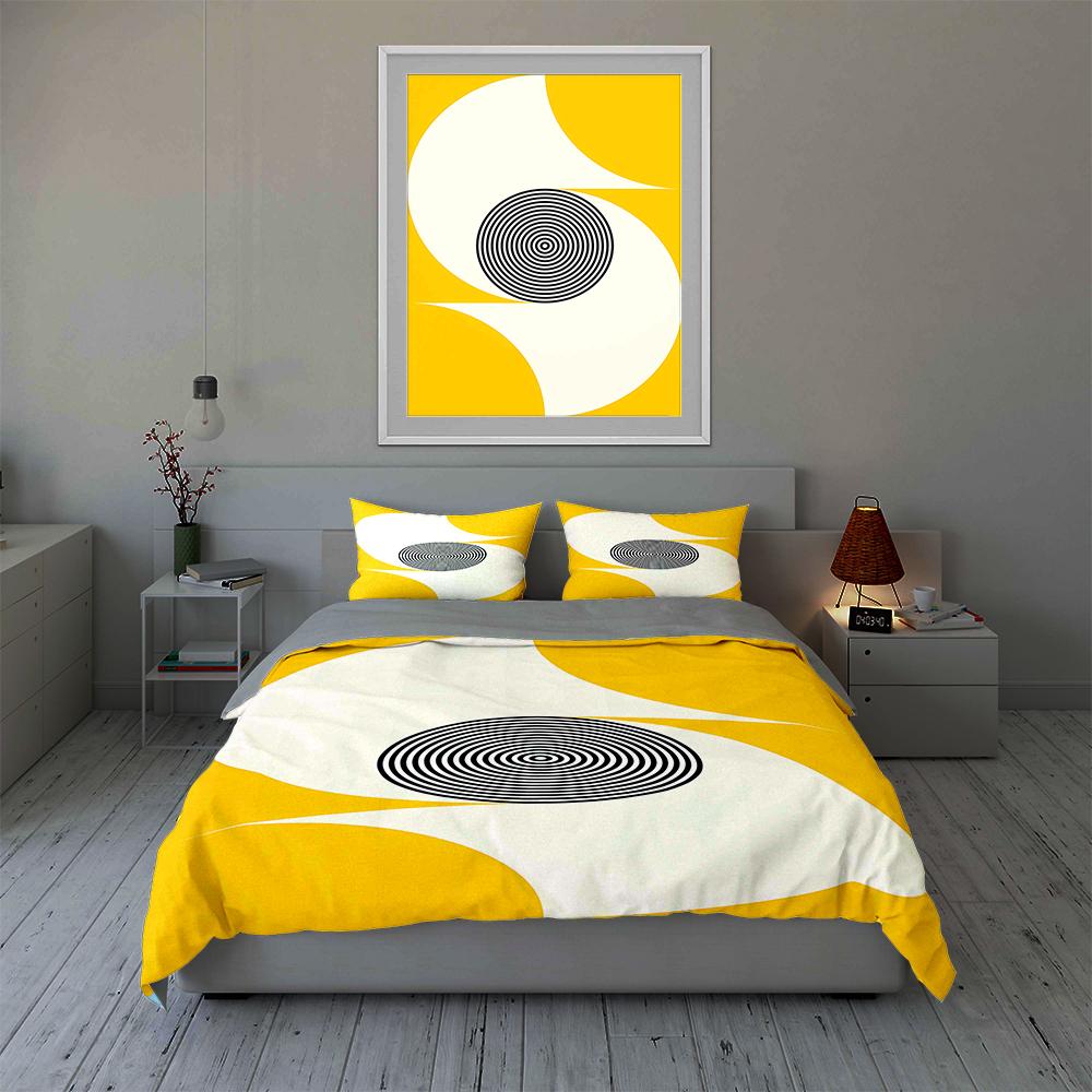 Spiralförmige konzentrische Kreise Bettwäsche Bettbezug-Sets Bettbezüge Kissenbezüge Geschenke (1 * Bettbezug 2 * Kissenbezüge, ohne Bettdecke)